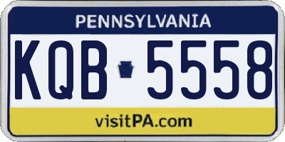 PA license plate KQB5558