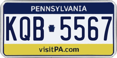 PA license plate KQB5567