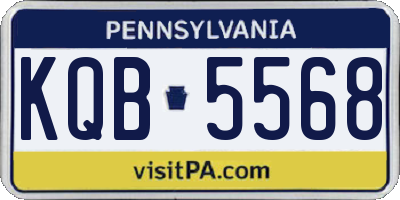 PA license plate KQB5568
