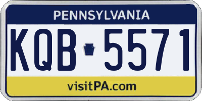 PA license plate KQB5571