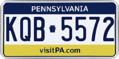 PA license plate KQB5572