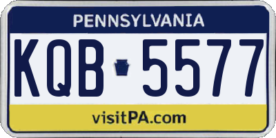 PA license plate KQB5577