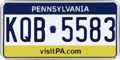PA license plate KQB5583