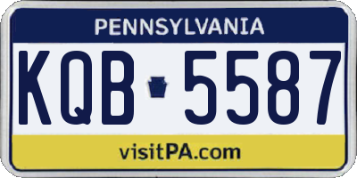 PA license plate KQB5587