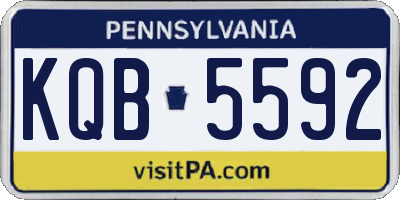 PA license plate KQB5592