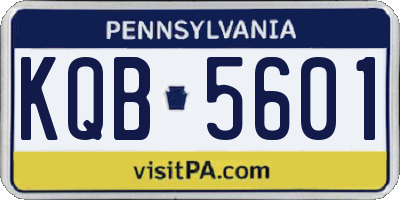 PA license plate KQB5601