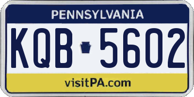 PA license plate KQB5602