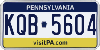 PA license plate KQB5604