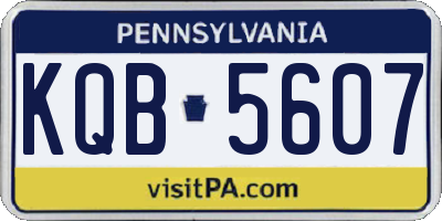 PA license plate KQB5607