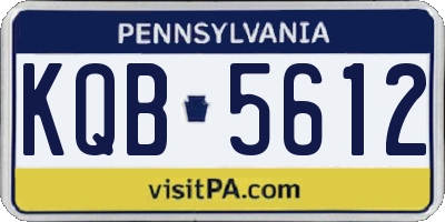 PA license plate KQB5612