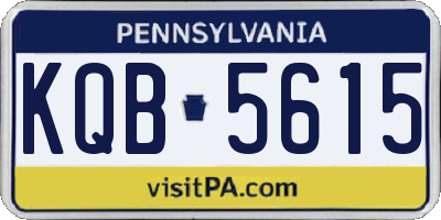 PA license plate KQB5615