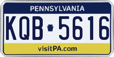PA license plate KQB5616