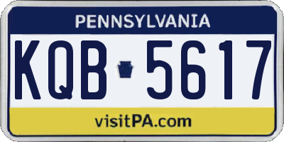 PA license plate KQB5617