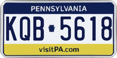 PA license plate KQB5618