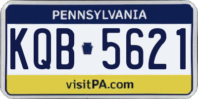 PA license plate KQB5621