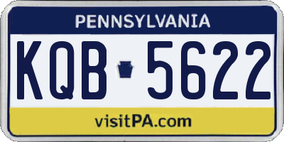 PA license plate KQB5622