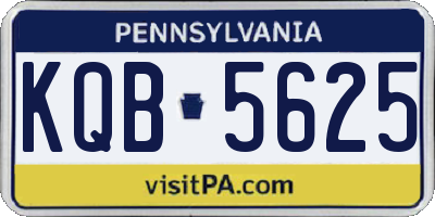 PA license plate KQB5625