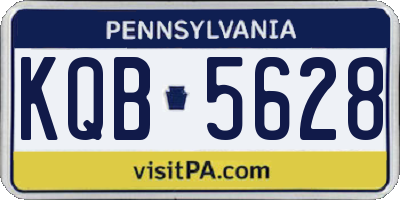 PA license plate KQB5628