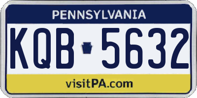 PA license plate KQB5632