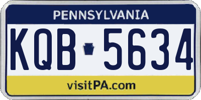 PA license plate KQB5634