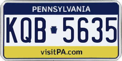 PA license plate KQB5635