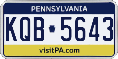 PA license plate KQB5643