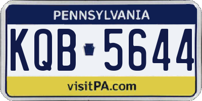 PA license plate KQB5644