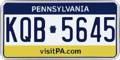 PA license plate KQB5645