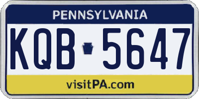 PA license plate KQB5647