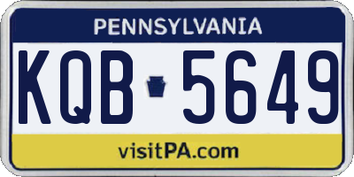 PA license plate KQB5649