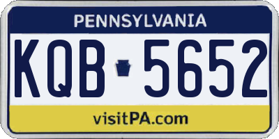 PA license plate KQB5652