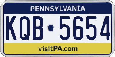 PA license plate KQB5654