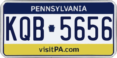 PA license plate KQB5656