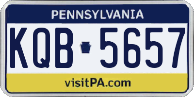 PA license plate KQB5657