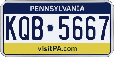 PA license plate KQB5667