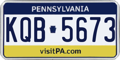 PA license plate KQB5673
