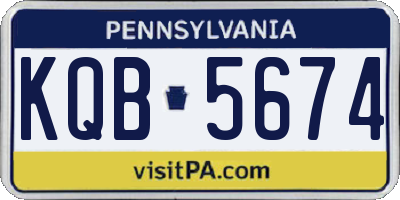 PA license plate KQB5674