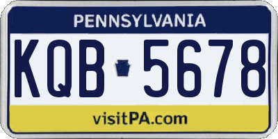 PA license plate KQB5678