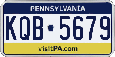 PA license plate KQB5679