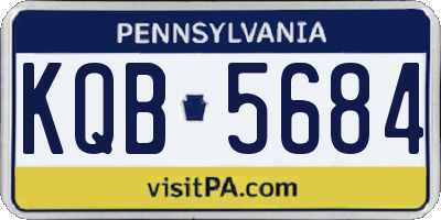 PA license plate KQB5684