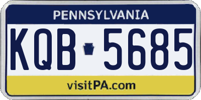 PA license plate KQB5685
