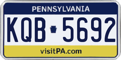 PA license plate KQB5692