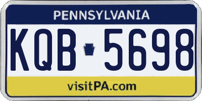 PA license plate KQB5698