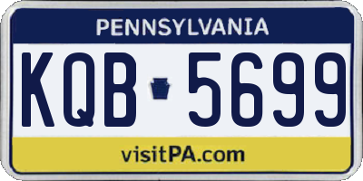 PA license plate KQB5699