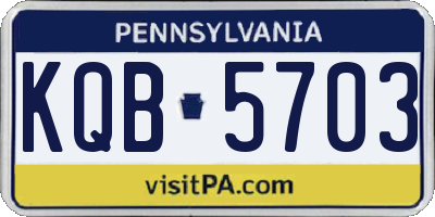 PA license plate KQB5703