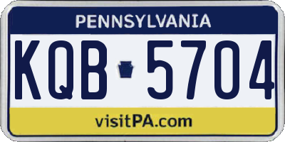 PA license plate KQB5704