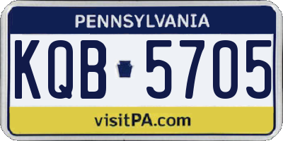 PA license plate KQB5705