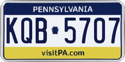 PA license plate KQB5707