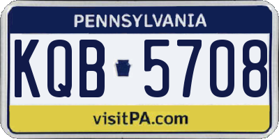 PA license plate KQB5708