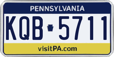PA license plate KQB5711